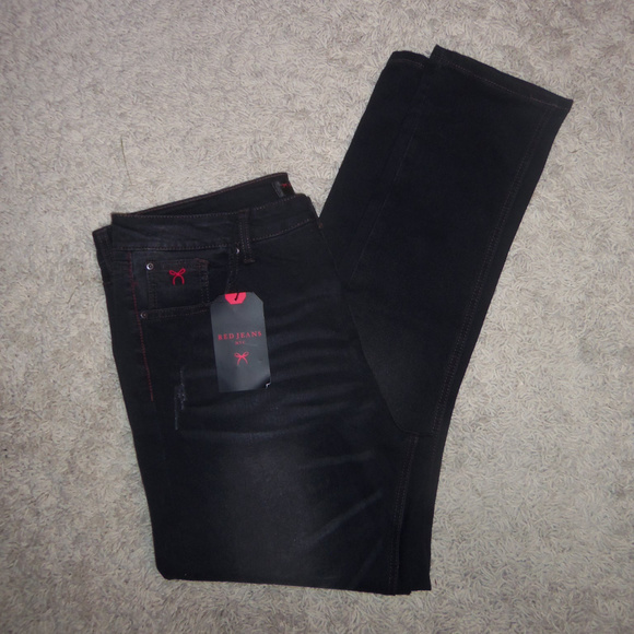 Red Jeans NYC Denim - Red Jeans NYC Black Skinny Jeans 19/20